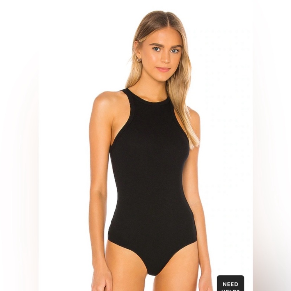 Agolde Rianne Ribbed Brown Body Suit Sz S